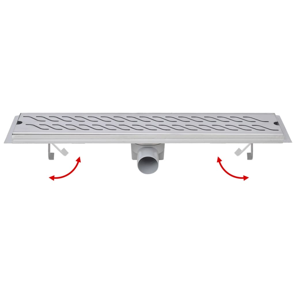 Gerade Duschrinne Wellen 630x140 mm Edelstahl