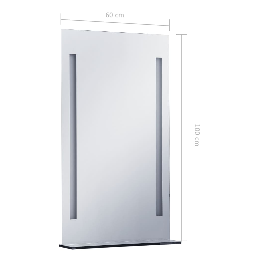 Badezimmer-LED-Wandspiegel mit Regal 60×100 cm