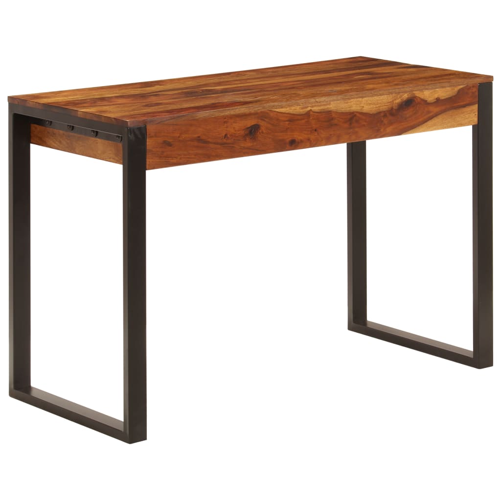 Schreibtisch 110 x 55 x 78 cm Massivholz und Stahl