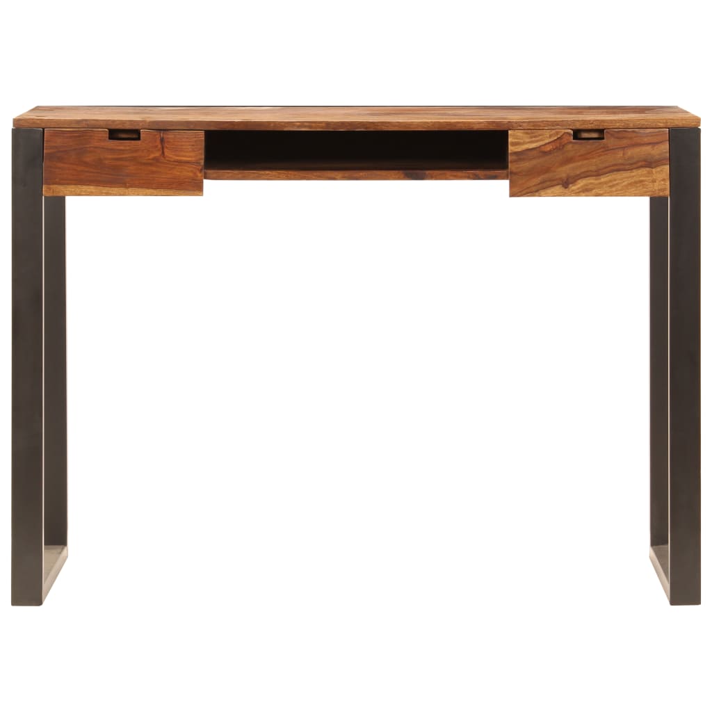 Schreibtisch 110 x 55 x 78 cm Massivholz und Stahl