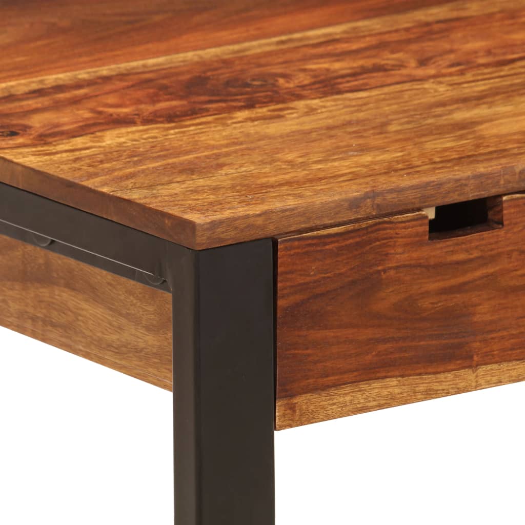 Schreibtisch 110 x 55 x 78 cm Massivholz und Stahl