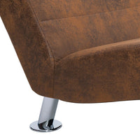 Thumbnail for Chaiselongue mit Kissen Braun Wildleder-Optik