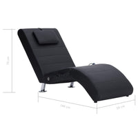 Thumbnail for Massage-Chaiselongue mit Kissen Schwarz Kunstleder