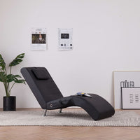 Thumbnail for Massage-Chaiselongue mit Kissen Schwarz Kunstleder