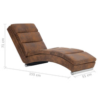Thumbnail for Chaiselongue Braun Wildleder-Optik