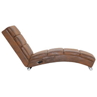 Thumbnail for Massage Chaiselongue Braun Wildleder-Optik
