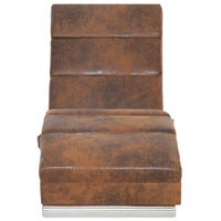 Thumbnail for Massage Chaiselongue Braun Wildleder-Optik