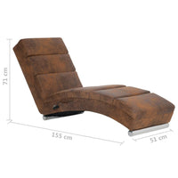 Thumbnail for Massage Chaiselongue Braun Wildleder-Optik