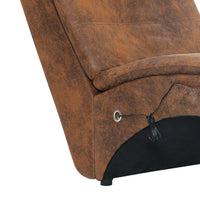 Thumbnail for Massage Chaiselongue mit Kissen Braun Wildleder-Optik