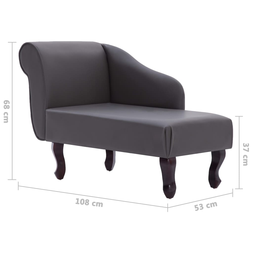 Chaiselongue Grau Kunstleder