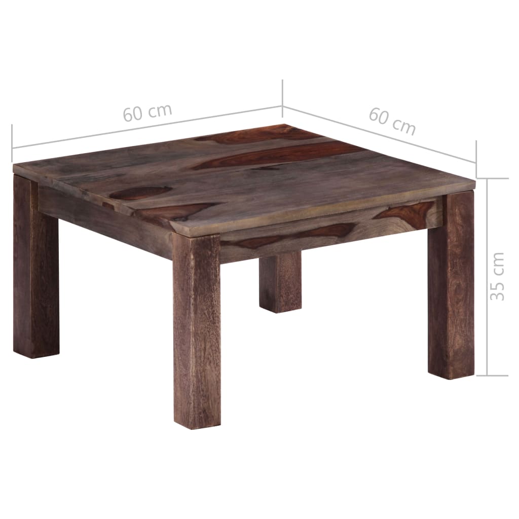 Couchtisch Grau 60 x 60 x 35 cm Massivholz