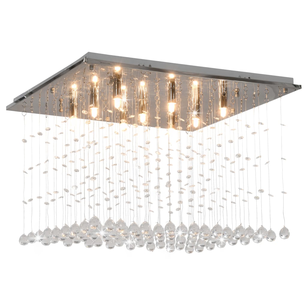 Deckenleuchte mit Kristallperlen Silbern Cubic G9