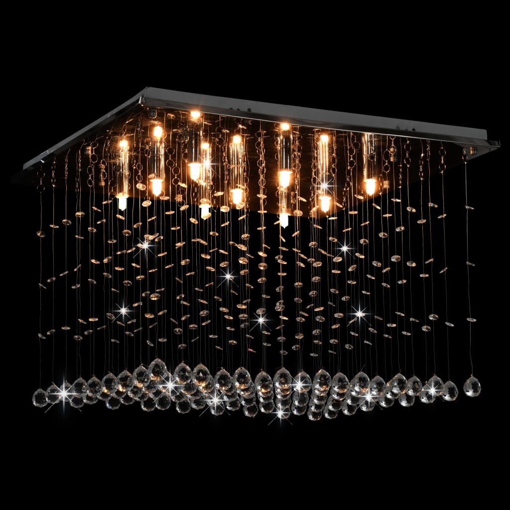 Deckenleuchte mit Kristallperlen Silbern Cubic G9