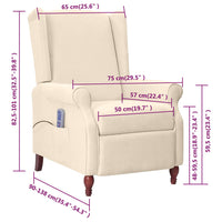 Thumbnail for Massagesessel Creme Stoff