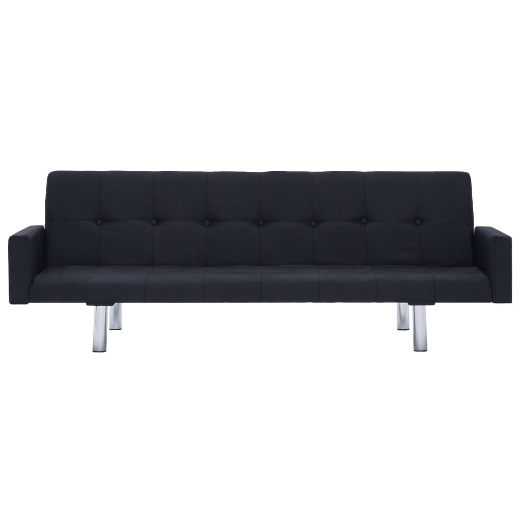 Schlafsofa mit Armlehnen Schwarz Polyester