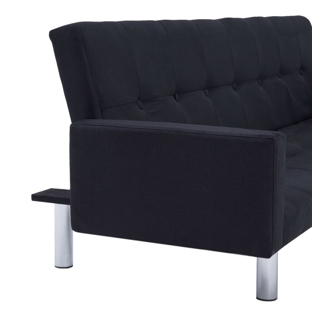 Schlafsofa mit Armlehnen Schwarz Polyester