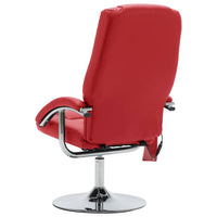 Thumbnail for Massagesessel mit Fußhocker Rot Kunstleder