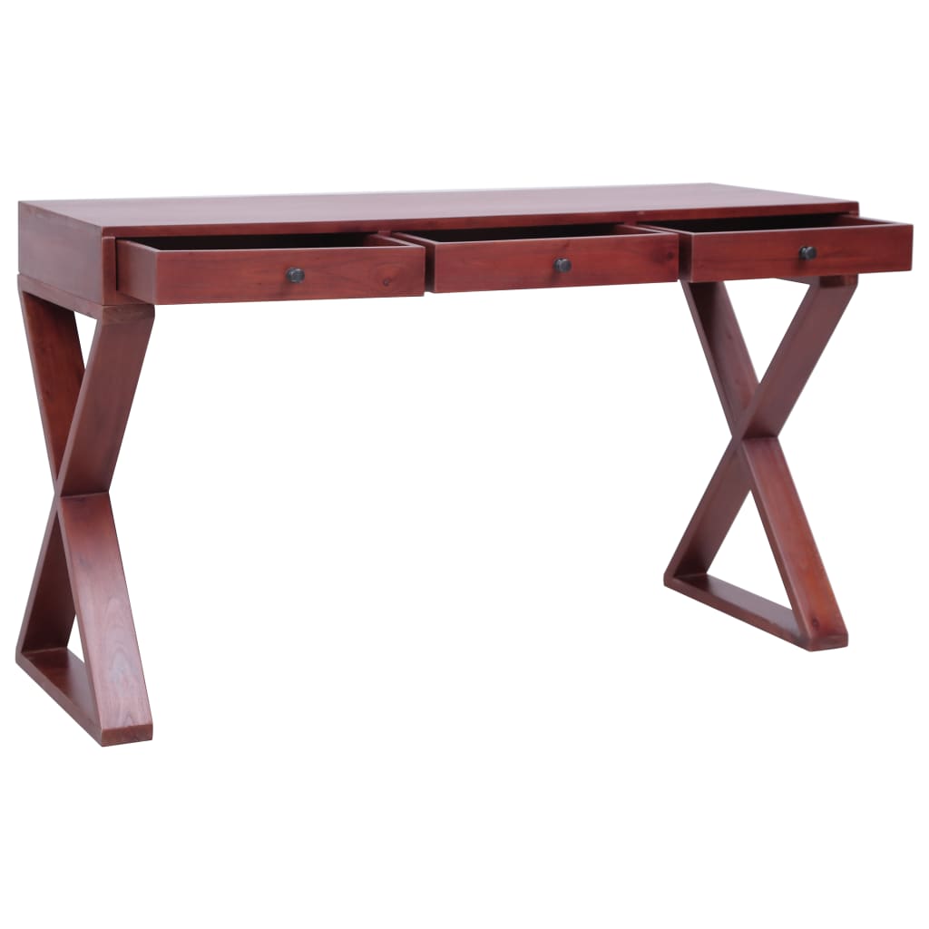 PC-Tisch Braun 132 x 47 x 77 cm Massivholz Mahagoni