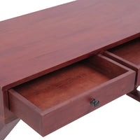 Thumbnail for PC-Tisch Braun 132 x 47 x 77 cm Massivholz Mahagoni