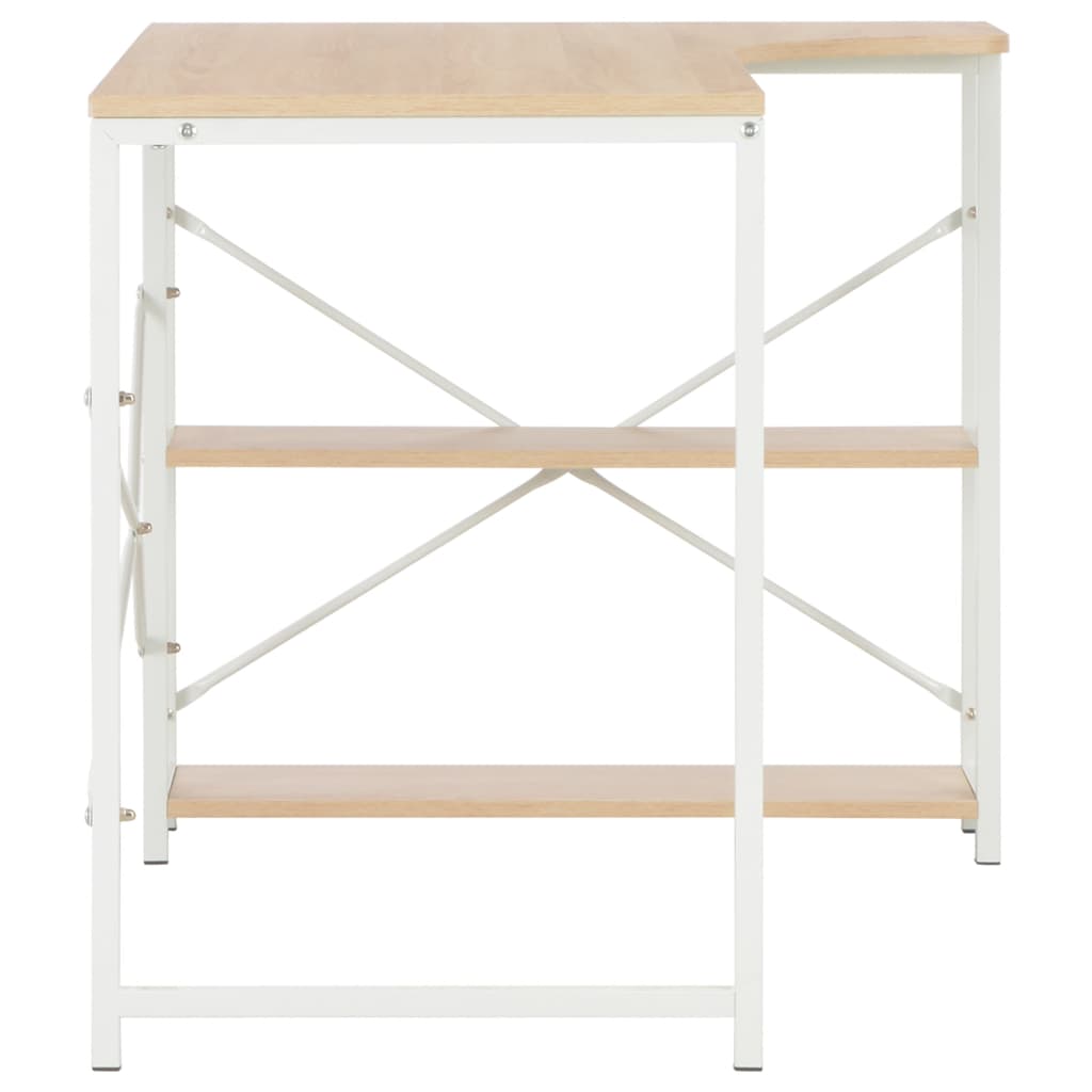 Computertisch Weiß und Eiche 120×72×70 cm