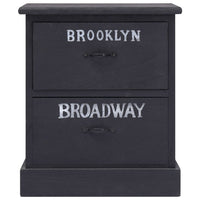 Thumbnail for Nachttische 2 Stk. Schwarz 38×28×45 cm Paulownia-Holz