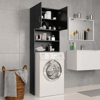 Thumbnail for Waschmaschinenschrank Schwarz 64x25,5x190 cm Holzwerkstoff