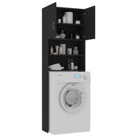 Thumbnail for Waschmaschinenschrank Schwarz 64x25,5x190 cm Holzwerkstoff