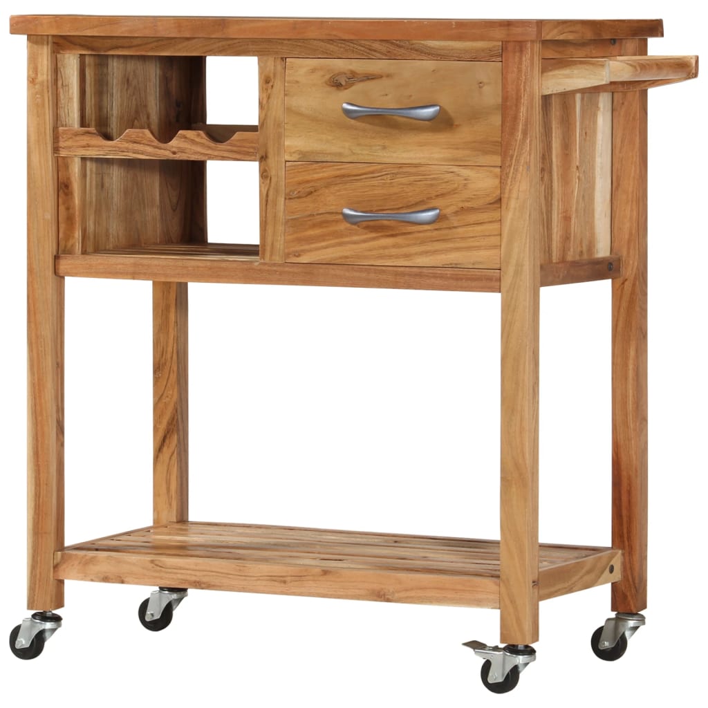 Servierwagen 80x45x91 cm Massivholz Akazie
