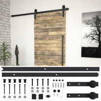 Thumbnail for Schiebetürbeschlag-Set 183 cm Stahl Schwarz