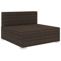 Thumbnail for Modular-Sofa-Mittelteil 1 Stk. + Auflagen Poly Rattan Braun