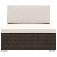 Thumbnail for Modular-Sofa-Mittelteil 1 Stk. + Auflagen Poly Rattan Braun