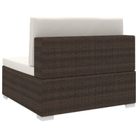 Thumbnail for Modular-Sofa-Mittelteil 1 Stk. + Auflagen Poly Rattan Braun