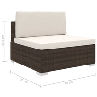 Thumbnail for Modular-Sofa-Mittelteil 1 Stk. + Auflagen Poly Rattan Braun