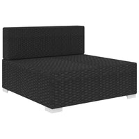 Thumbnail for Modular-Sofa-Mittelteil 1 Stk. + Auflagen Poly Rattan Schwarz