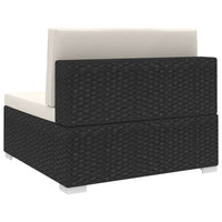Thumbnail for Modular-Sofa-Mittelteil 1 Stk. + Auflagen Poly Rattan Schwarz
