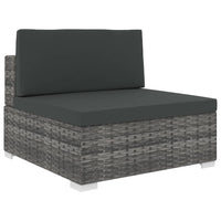 Thumbnail for Modular-Sofa-Mittelteil 1 Stk. + Auflagen Poly Rattan Grau