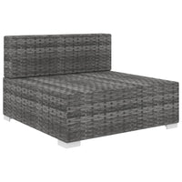 Thumbnail for Modular-Sofa-Mittelteil 1 Stk. + Auflagen Poly Rattan Grau