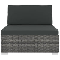 Thumbnail for Modular-Sofa-Mittelteil 1 Stk. + Auflagen Poly Rattan Grau