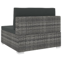 Thumbnail for Modular-Sofa-Mittelteil 1 Stk. + Auflagen Poly Rattan Grau
