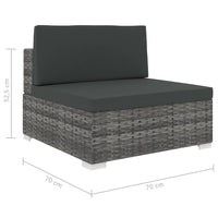 Thumbnail for Modular-Sofa-Mittelteil 1 Stk. + Auflagen Poly Rattan Grau