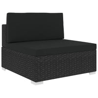 Thumbnail for Modular-Sofa-Mittelteil 1 Stk. + Auflagen Poly Rattan Schwarz