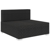 Thumbnail for Modular-Sofa-Mittelteil 1 Stk. + Auflagen Poly Rattan Schwarz