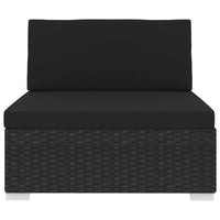 Thumbnail for Modular-Sofa-Mittelteil 1 Stk. + Auflagen Poly Rattan Schwarz