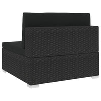 Thumbnail for Modular-Sofa-Mittelteil 1 Stk. + Auflagen Poly Rattan Schwarz