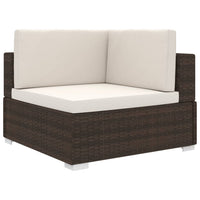 Thumbnail for Modular-Sofa-Eckteil 1 Stk. + Auflagen Poly Rattan Braun