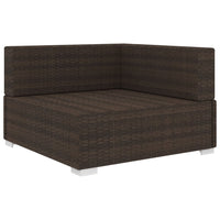 Thumbnail for Modular-Sofa-Eckteil 1 Stk. + Auflagen Poly Rattan Braun
