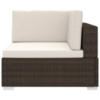 Thumbnail for Modular-Sofa-Eckteil 1 Stk. + Auflagen Poly Rattan Braun