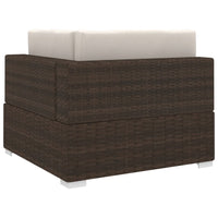 Thumbnail for Modular-Sofa-Eckteil 1 Stk. + Auflagen Poly Rattan Braun