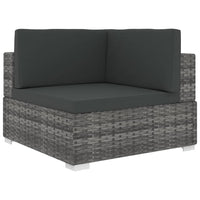 Thumbnail for Modular-Sofa-Eckteil 1 Stk. + Auflagen Poly Rattan Grau