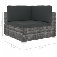 Thumbnail for Modular-Sofa-Eckteil 1 Stk. + Auflagen Poly Rattan Grau